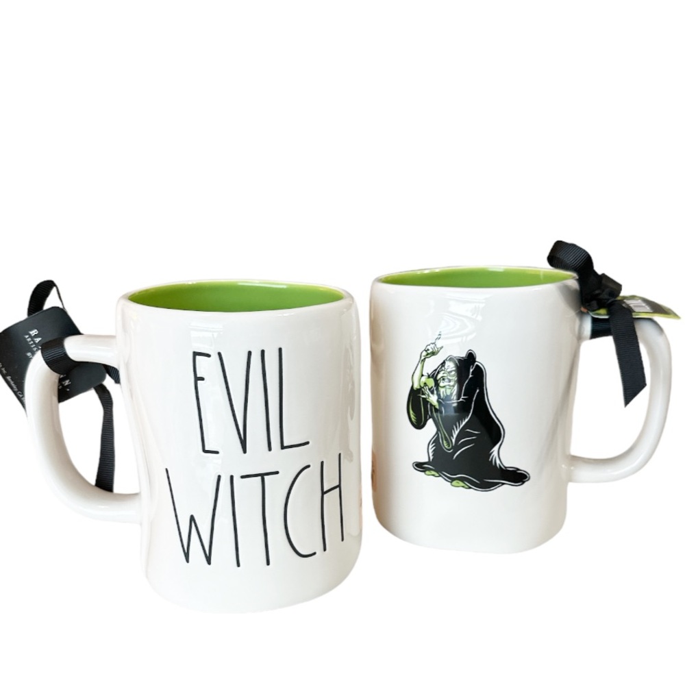 NEW Rae Dunn EVIL WITCH Disney Villains Double Sided Mug
